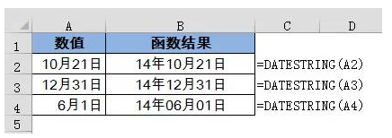 office办公软件函数：  DATESTRING，DATEDIF